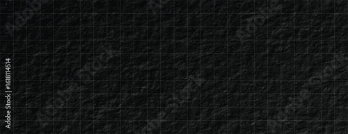Dark background with black waves, featuring a smooth, flowing texture. The black background enhances the wavy design. Digital background vector. Black background.