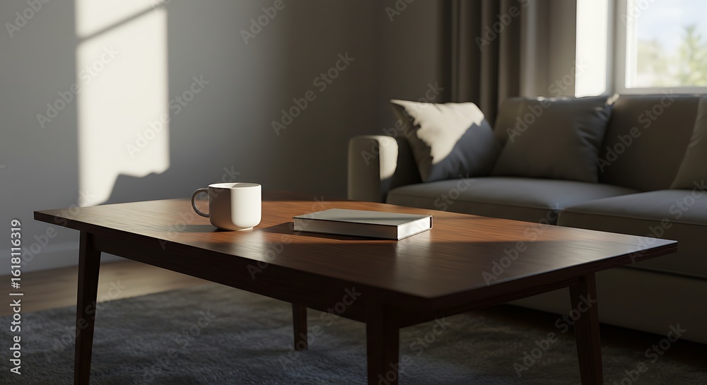 Fototapeta premium Cozy Living Room with Coffee Table