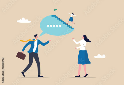 Advisor or consultant give advice to reach business goal, motivate employee to success in work, career development plan concept, businessman manager giving guidance advice for coworker to reach goal.