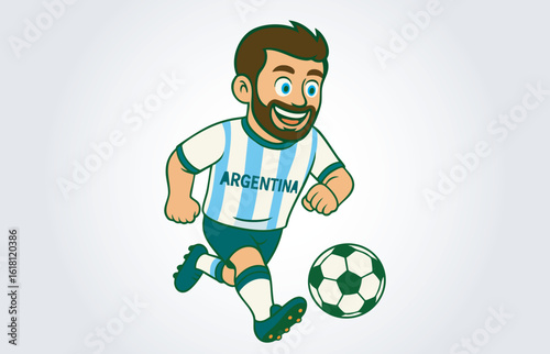 Argentina Soccer or Footbll Player Mascot Cartoon Character Template