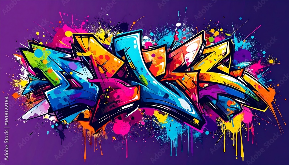 Fototapeta premium Vibrant graffiti style lettering