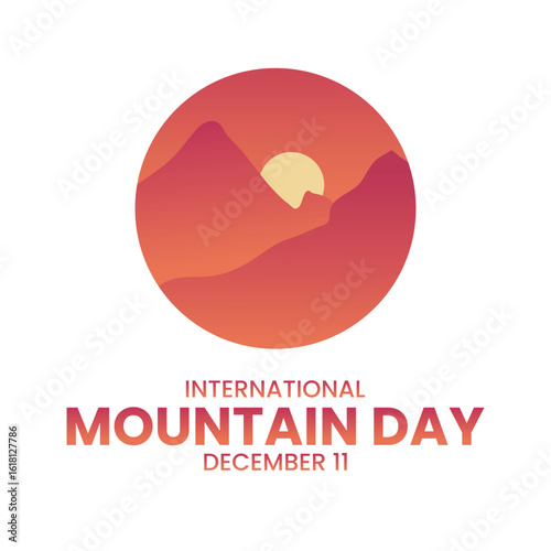 International mountain day on 11 december. Vector illustration flat design