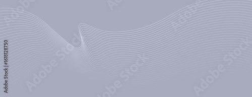 Abstract background with wavy lines on a smooth gray background. The gray color and fluid texture create a modern, calming effect. Modern wavy line pattern background. Purple background vector.