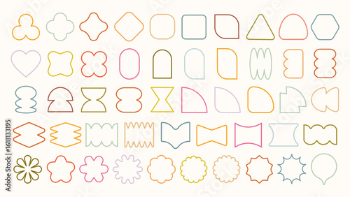 Pastel vectors. Colorful geometric shapes in various forms: circles, squares, triangles. Bright geometric patterns, abstract shapes, colorful designs, geometric art. Pastel elements, vector set.