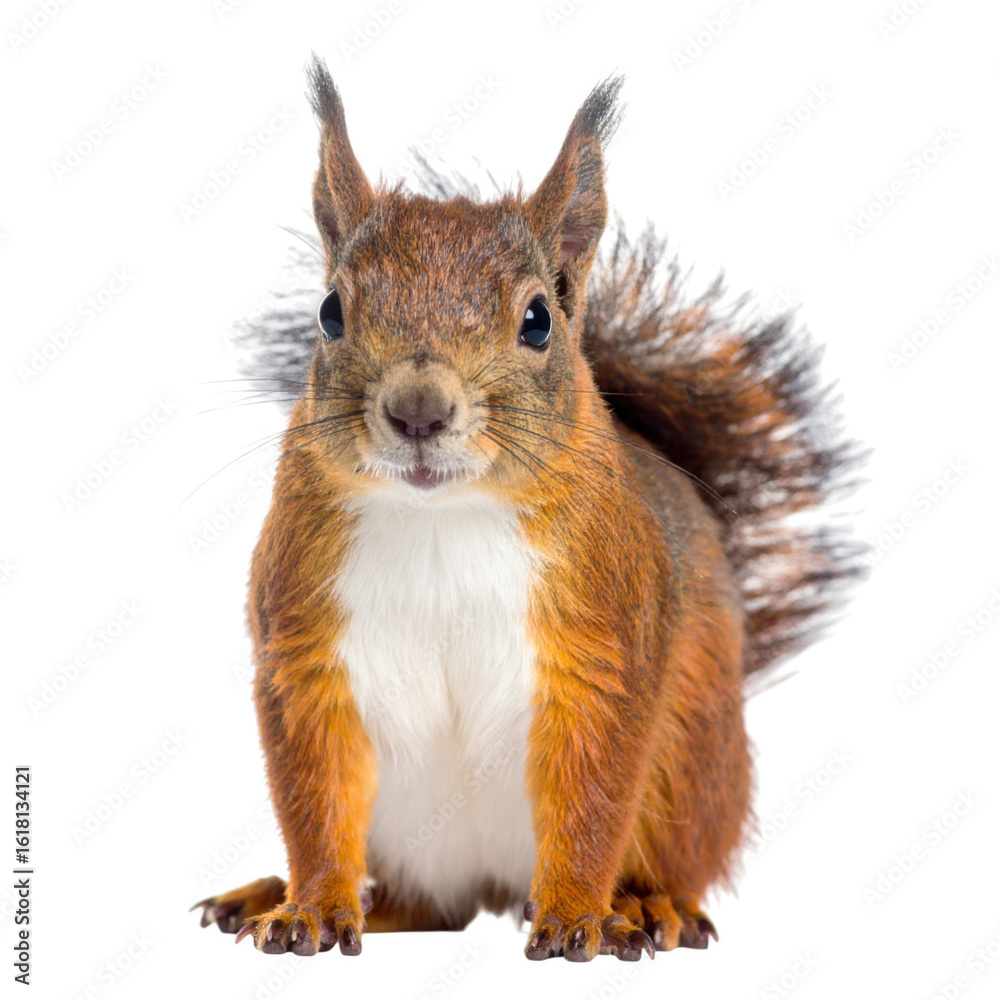 Obraz premium Squirrel isolated on white and transparent background