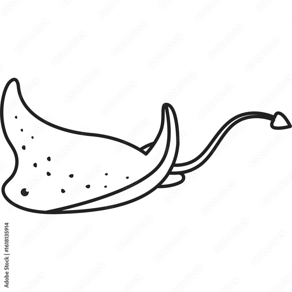 Fototapeta premium Stingray Line Illustration