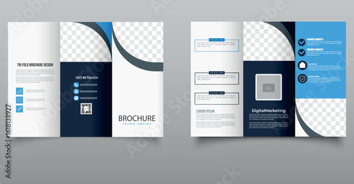 Corporate business trifold brochure template. Modern, Creative and Professional. Vector file.