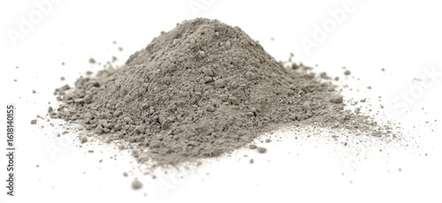 Dry cement, mortar powder pile isolated.