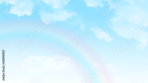 The vast blue sky and clouds sky. blue sky background. Beautiful blue sky clouds and rainbow effect for background.