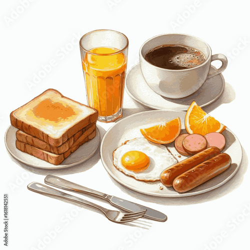 Marmalade Light breakfast isolated watercolor vector illustration svg