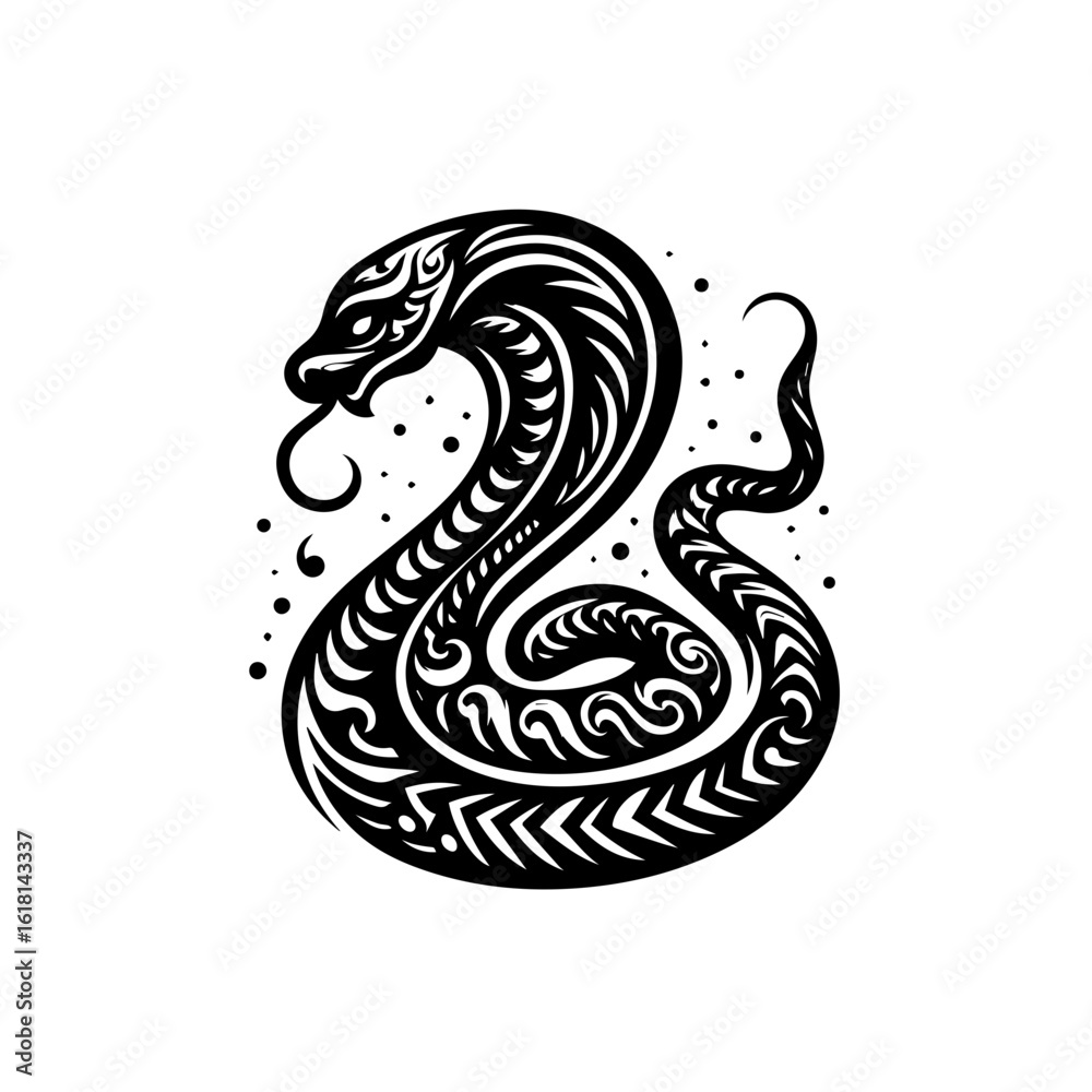 Obraz premium black and white snake