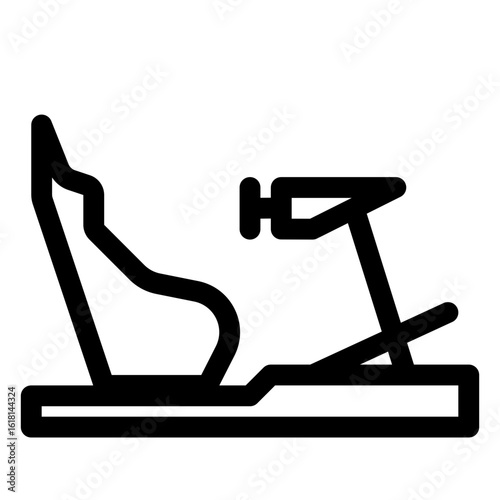 Racing Simulator Cockpit icon. Outline style. sim racing setup. Outline style. 48x48 px