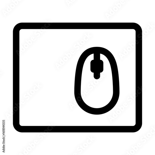 Computer mouse pad icon. Desk mat icon. Gaming accessories. Outline style. 48x48 px