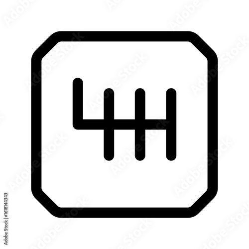 Gear box icon. Gear shifter icon. Outline style. 48x48 px