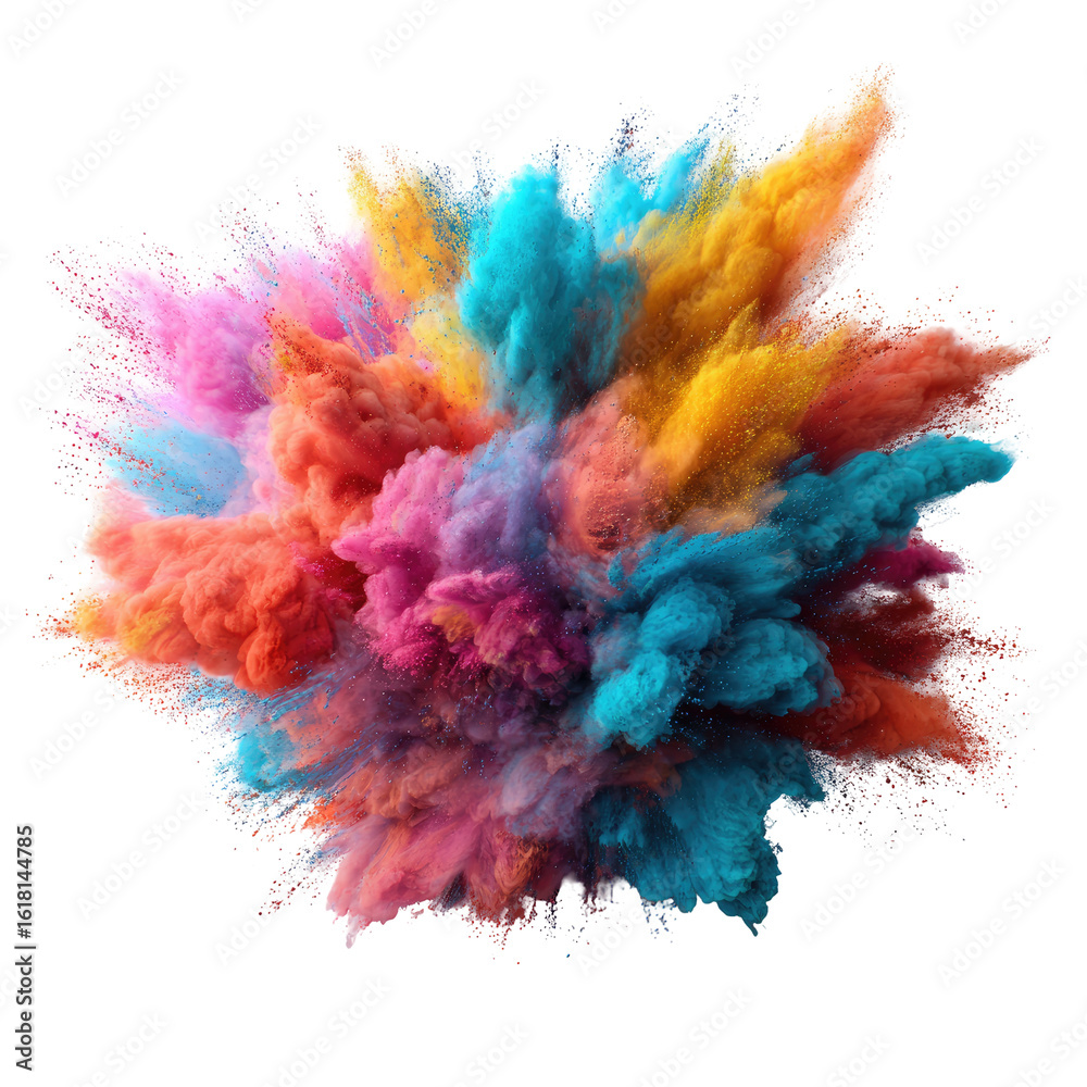 Fototapeta premium Exploding vibrant powder cloud in various hues