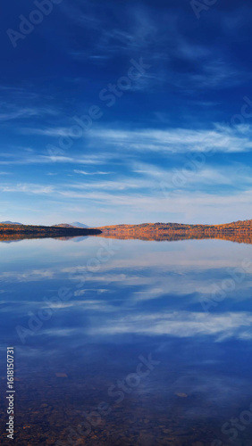 Fantasy Spaced lake Landscape - Purple Blue Yellow Geometric Valley Phone Wallpaper