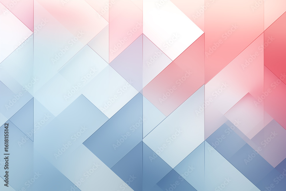 Obraz premium AI-Generated Abstract Pastel Geometric Shapes Layered in Soft Colors Background