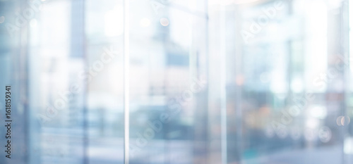 Blurred bstract glass wall from building