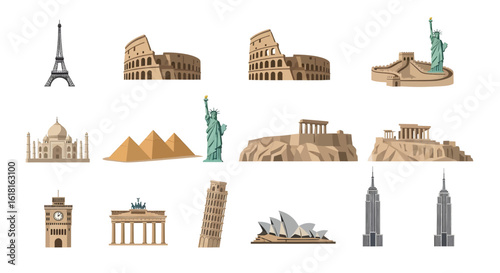 Collection of Famous Global Landmarks and Architectural Wonders