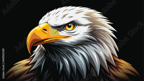 Majestic bald eagle portrait with intense gaze