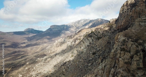 aerial view of rocky mountain