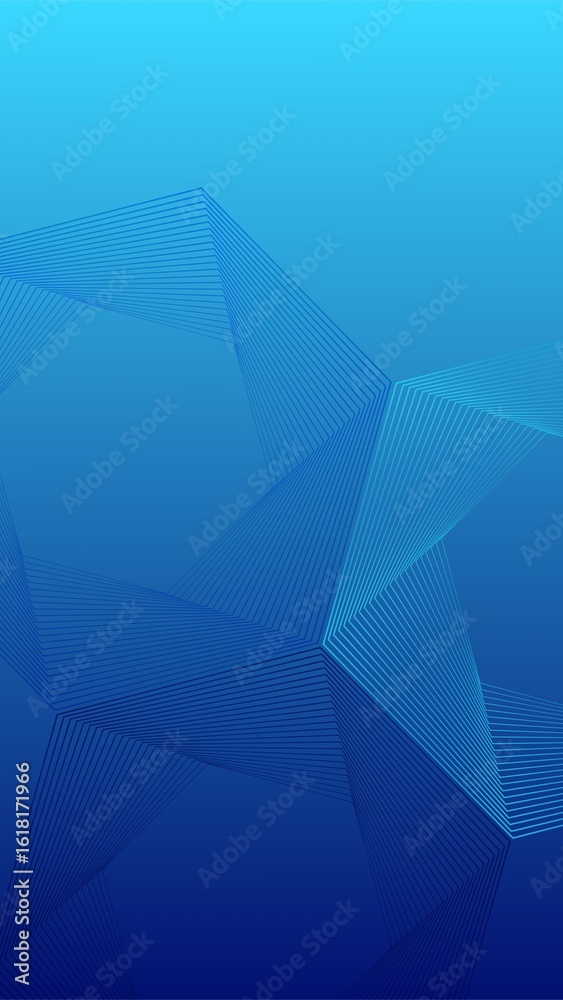 Obraz premium Abstract geometric blue gradient mobile wallpaper