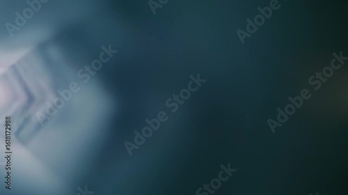 A pentagonal tunnel formed by bright light and waves of smoke extends into the distance, moving into the future. Slow mo, slow motion, high speed camera, 200fps