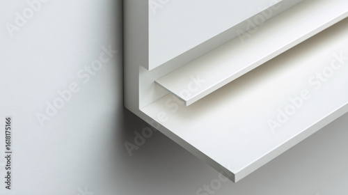 Wallpaper Mural Geometric White Surface: An artistic shot highlights the crisp, clean lines of various white surfaces and edges, capturing the minimalist aesthetic with a play of light and shadow. Torontodigital.ca