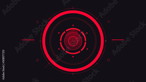 red neon hud scan rings