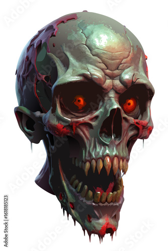 skull on black background