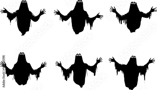 ghost silhouettes set vector bundle