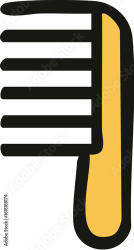 Stylized Hair Comb Icon for Personal Care.