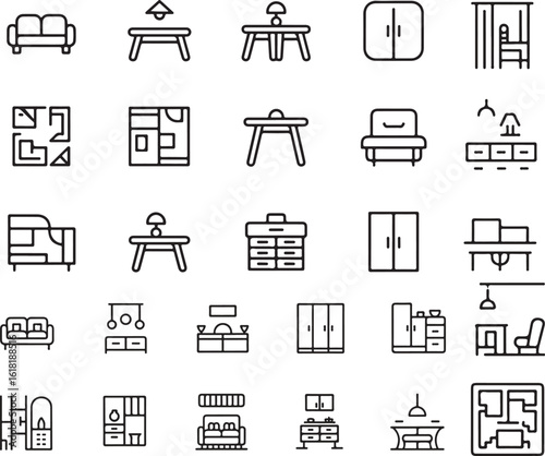 furniture icons set