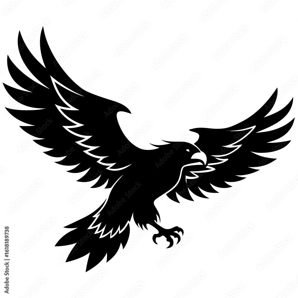 Fototapeta premium Eagle Silhouette Vector Minimalist Bold Bird Graphic for Logo & Emblem Design