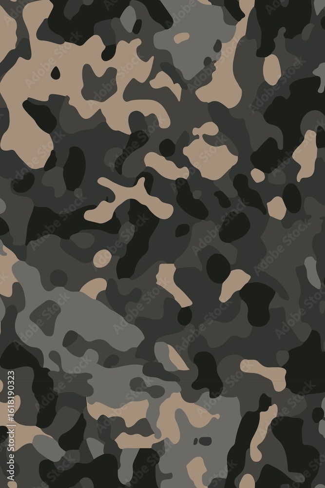 Fototapeta premium Modern camo print, grey pattern background