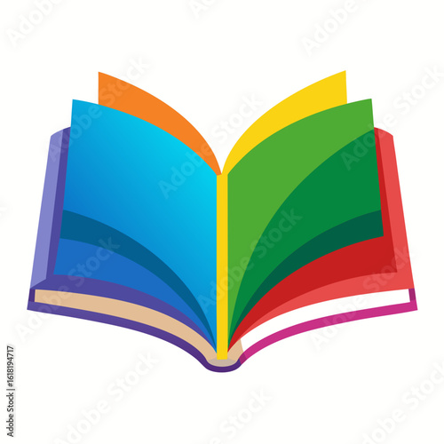 open book with colorful pages