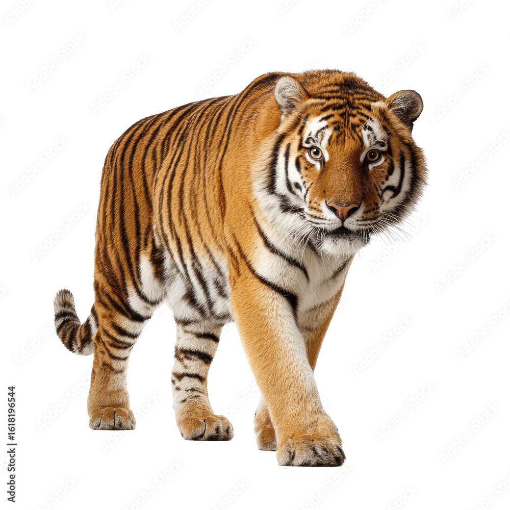 Fototapeta premium Tiger walking, focused gaze
