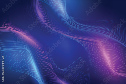 Abstract Futuristic Wave Background with Gradient Dots.