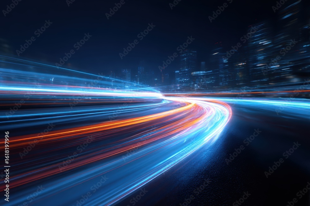 Obraz premium night traffic in the city