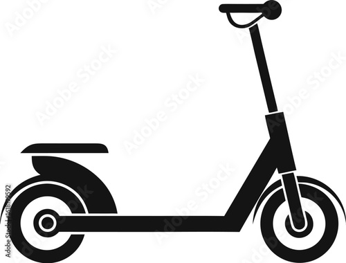  Skate scooter silhouette,  urban transport, black and white