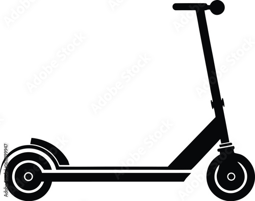  Skate scooter silhouette,  urban transport, black and white