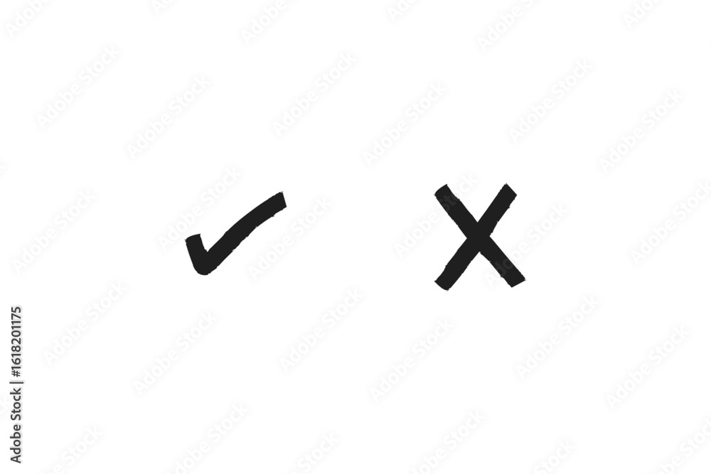 Obraz premium tick and cross marks sets
