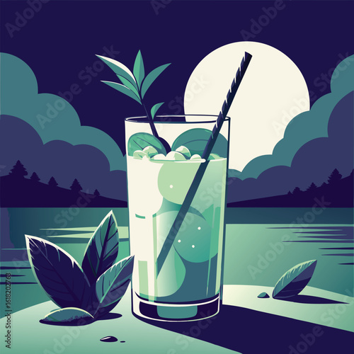 cocktail on a blue background