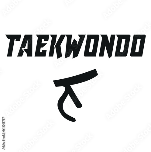Taekwondo vector background, banner, poster. One continuous line art drawing illustration of taekwondo spor