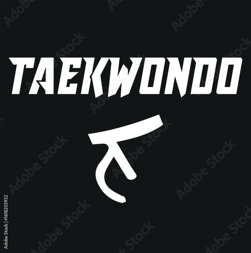 Taekwondo vector background, banner, poster. One continuous line art drawing illustration of taekwondo spor