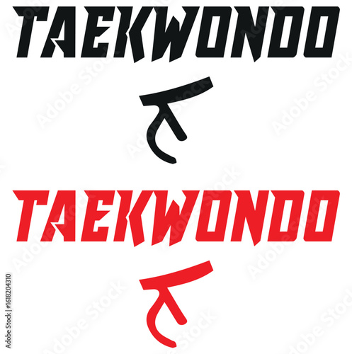 Taekwondo vector background, banner, poster. One continuous line art drawing illustration of taekwondo spor