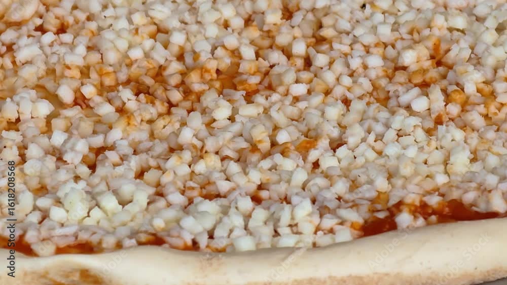 Man spreading a layer of cheese on a homemade pizza. Hands at work. Man spreading a layer of cheese on a homemade pizza. Hands at work.