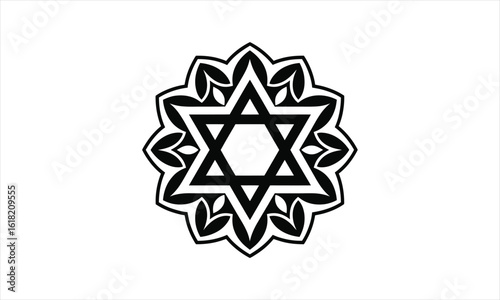 Star of david symbol silhouette