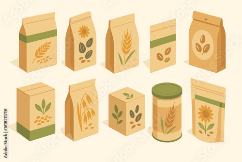Packaging Icons Set. Box, Bag and Container Vector Collection