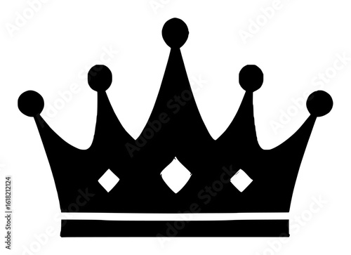 Elegant Black Crown Silhouette on White Background